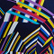 Long A-Line Dress (C-2203-VP) V42021-Lines Purple-Navy-Yellow