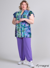 Sleeveless Frill Tunic (C-2305-MSH) U51021-Fall Leaves Purple-Mint