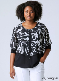 Chiffon Layer Combination Tunic (C-2608) T31001-Freestyle BW