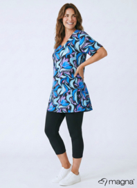Short Sleeve A-lijn Shirt (B-9004-PRINT) T23011-Flowing Aqua