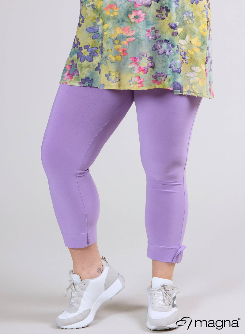 Legging met omslag en knoop (F-03) 003-Lila