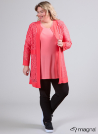 Open Lace Cardigan (N-2501) 066-Coral