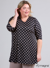 Lange basic shirt (B-6004-PR) 411061-Medium Polka Taupe