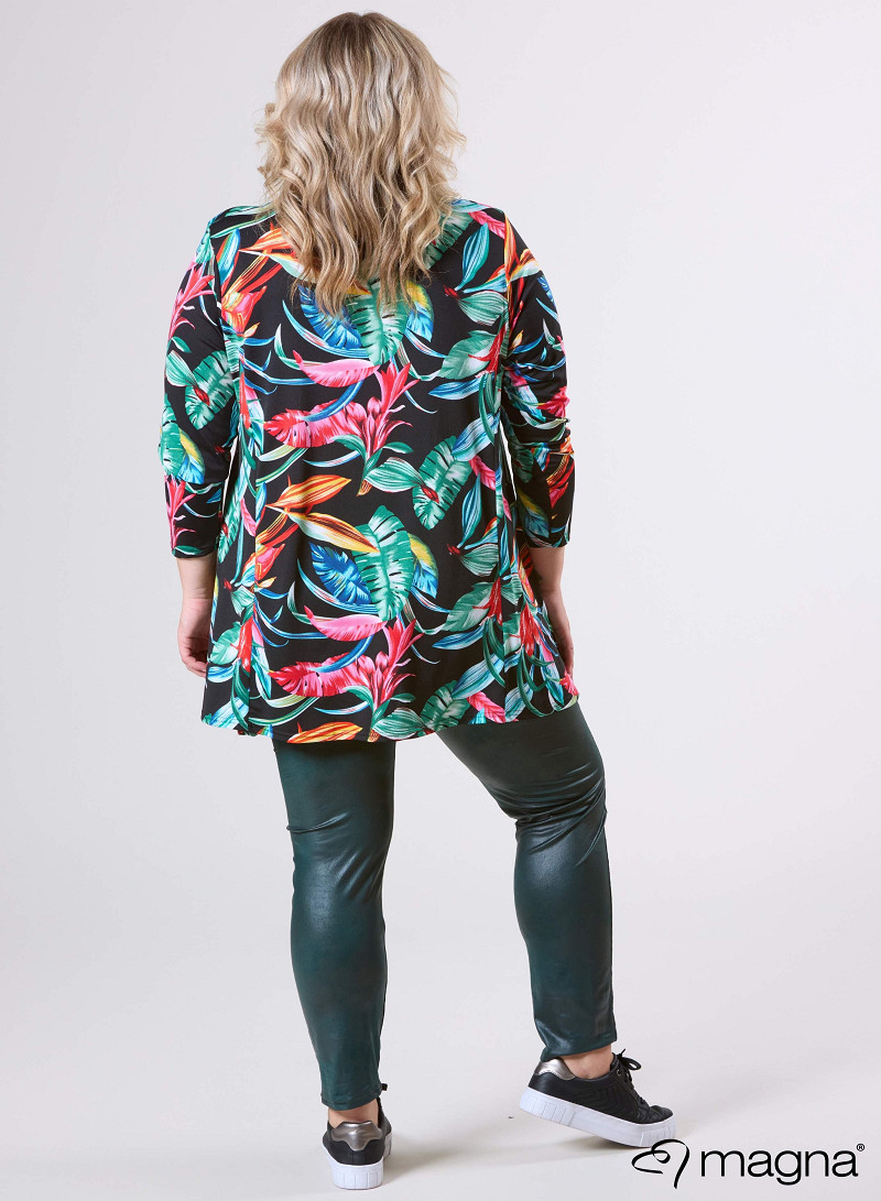 Tuniek Isabel (C-4051-PRINT) T68038-Big Leaves Green-Red.
