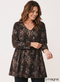 Long Sleeve A-Line Tunic (B-2401-HVP) T44064-Leopard Brown