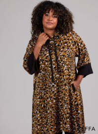 Oversized Long Hoody-Tunic (ZF-SW-1001-HVPN) U75065-Dotted Animal Ochre