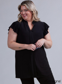Sleeveless Frill Tunic (C-2305) 001-Zwart