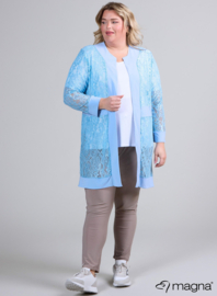 Open Lace Cardigan (N-2501) 004-Sky Blue