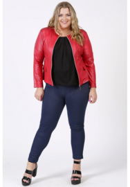 Kort Leather Look jasje (K-31-LL) 015-Rood *