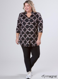 Button Tunic V-Shaped Neckline (C-2506-PR) U38001-Ring Black