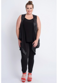 Bolero zonder mouw Leather Look (A-94-LL) 001-Zwart