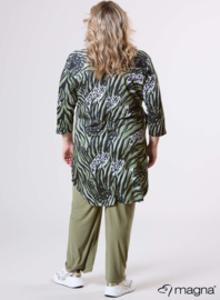 A-Line Long Pocket Tunic (C-2217-PR) T71080-Animal Waves Green