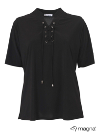 Shirt with Cord Details (B-2201) 001-Zwart