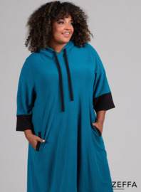 Oversized Long Hoody-Tunic (ZF-SW-1001-WFS) 048-Petrol