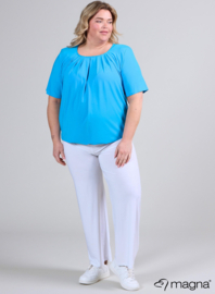 Short Sleeve Puffy Shirt (B-8018) 011-Turquoise