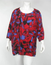 Blouse Gala (03-3339-blueredprint)