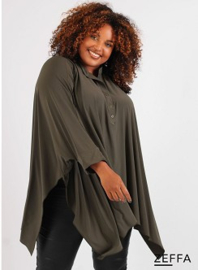 Oversized Tuniek/Ponncho (ZF-PO-1002)  031-Khaki