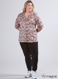 Puff Sleeve Shirt (B-2502-PR) U29061-Arrow Sketch Taupe