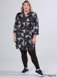 A-Line Long Pocket Tunic (C-2217-PR) U30001-Triangle Sketch Black