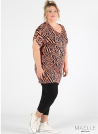 Oversized Shirt (ME-TU-1015) Y02066-Graphical Zebra Coral