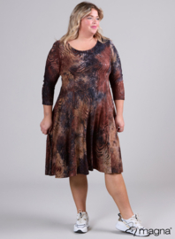 Long A-Line Tuniek-Dress (C-2130-MSH) U52064-Waves Brown-Black