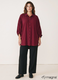 Button Down Flowy Tunic (C-2617) 032-Wine Red