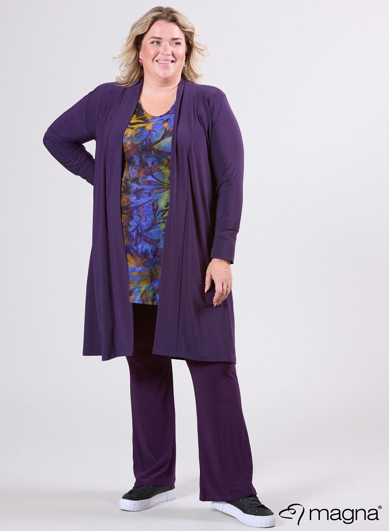 Open Front Loose Cardigan (N-2201) 059-Dr.Purple