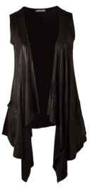 Bolero zonder mouw Leather Look (A-94-LL) 001-Zwart
