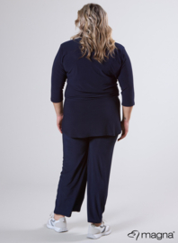 Button Tunic V-Shaped Neckline (C-2506) 017-Navy