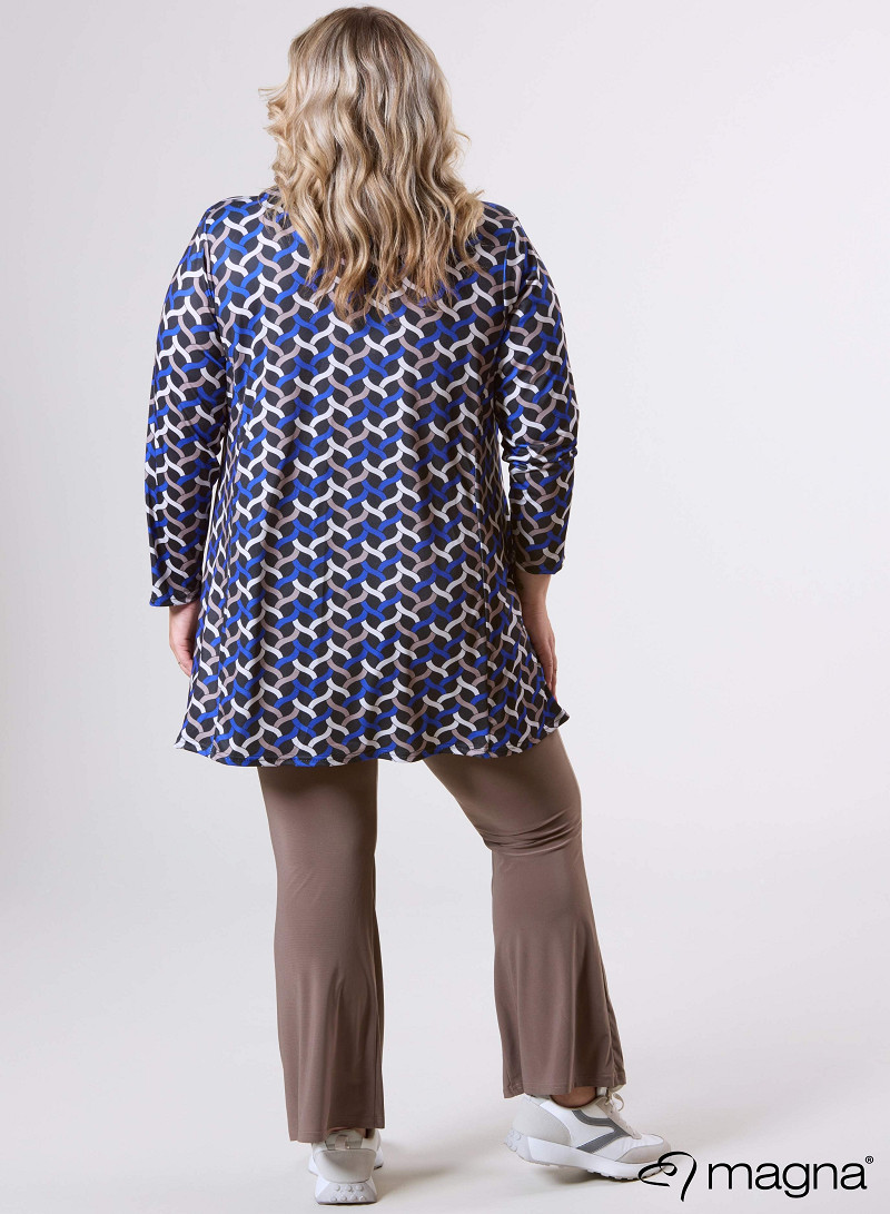 Tuniek Isabel (C-4051-PRINT) T72060-Woven Royal Blue-Sand