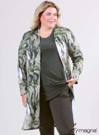 Open Front Loose Cardigan (N-2201-PRINT) T70031-Pebble Waves Green