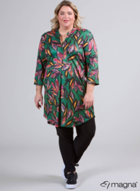 A-Line Long Pocket Tunic (C-2217-PR) U28038-Paradise Flower Green