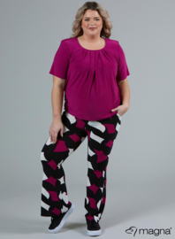 Short Sleeve Puffy Shirt (B-8018) 056-Magenta