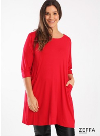 Tuniek met zakken (ZF-TU-1010-VS)  015-Rood