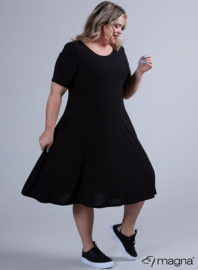 Long A-Line Dress (C-2203) 001-Zwart