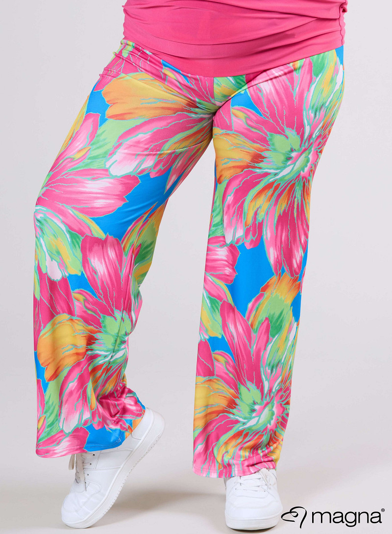 Broek Basic (D-03-PR) T75006-Neon Flower Pnk-Green