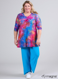 Lange basic shirt (B-6004-MSH) T-99006-Flower Pink-Blue