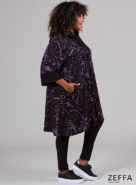 Oversized Long Hoody-Tunic (ZF-SW-1001-HVPN) U72059-Brush Marks Purple