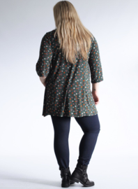 Wijd vallende tuniek met zakken (C-2021-VIS PR) 000231-Swirl Circle Khaki