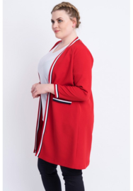 Blazer streep viscose (N-8003) 015-Rood