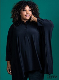 Oversized Tuniek/Ponncho (ZF-PO-1002)  001-Zwart