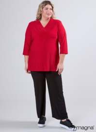 V-Pleated Shirt (B-2501) 015-Rood