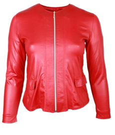 Kort Leather Look jasje (K-31-LL) 015-Rood *