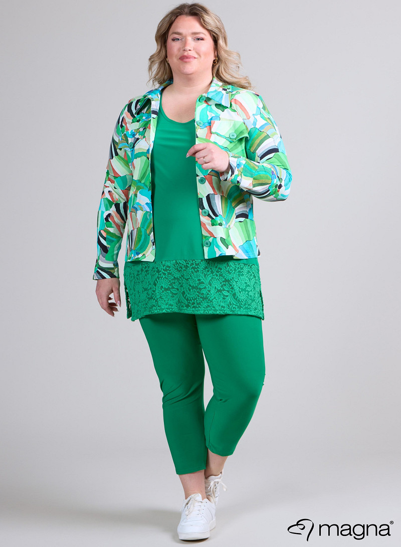 Jaquard Button Jacket (K-2402-COT2) T88058-Rainbow Green