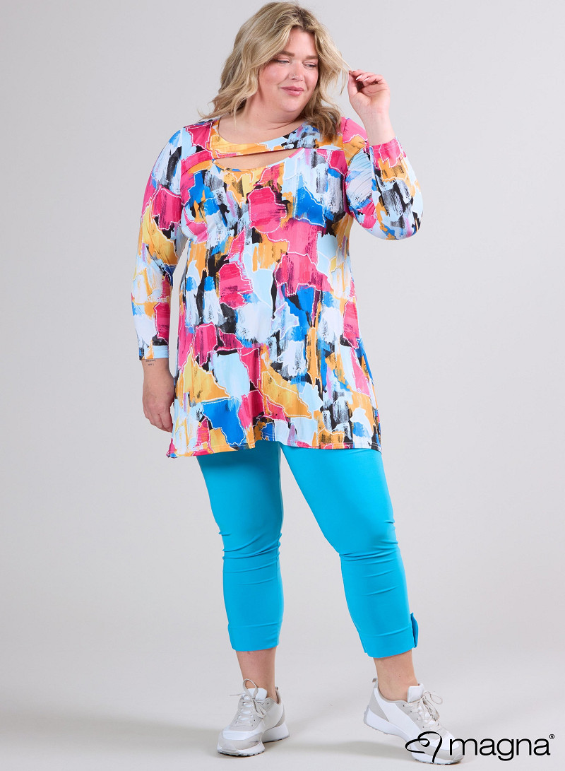 Shirt open neklijn  (B-8020-PRINT) 802060-Colorfull