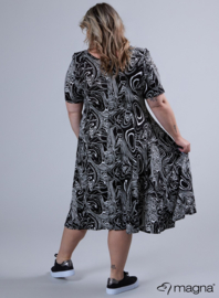 Long A-Line Dress (C-2203-VP) 20001-Flowing Waves BW