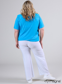 Short Sleeve Puffy Shirt (B-8018) 011-Turquoise