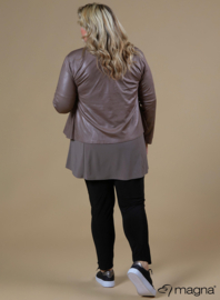 Kort Leather Look jasje (K-31-LL) 061-Taupe