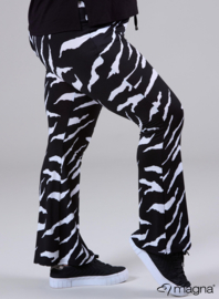 Relaxed Pocket Flared Pants (D-2403-PRINT) W15002-Big Dark Zebra White