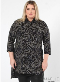 Buttoned Tunic (ME-TU-1005) Z26017-Zebra Dark Navy